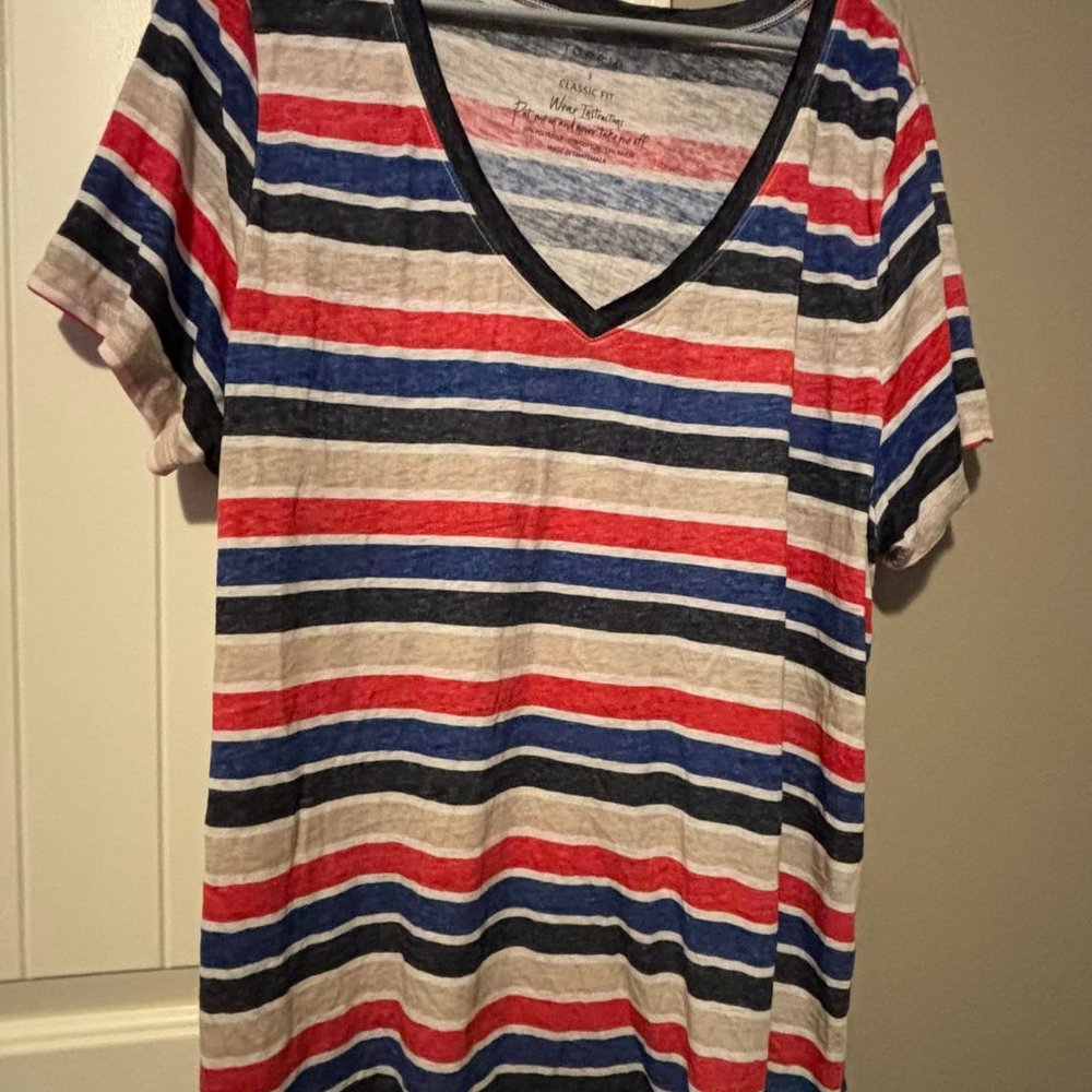 Torrid short sleeve striped super soft stretchy shirt 3X (20-24) EUC